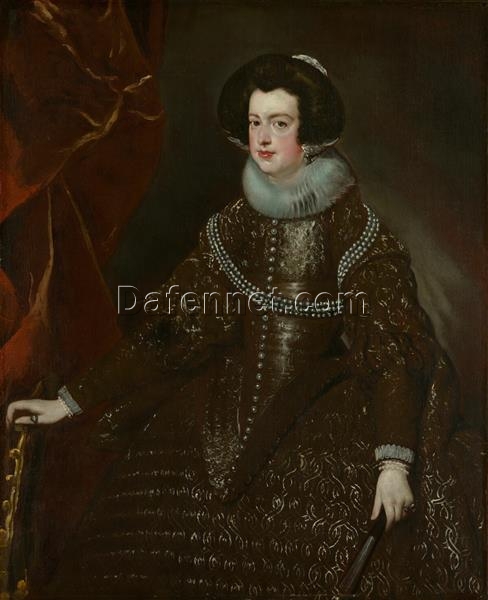 Queen Isabella of Spain by Velázquez – 1632 Baroque Royal Portrait Oil Painting Reproduction