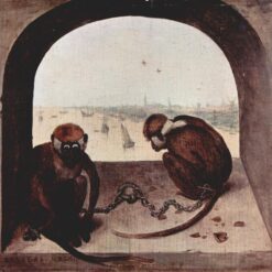 Pieter Bruegel the Elder – Two Monkeys (1562), Northern Renaissance Oil Painting