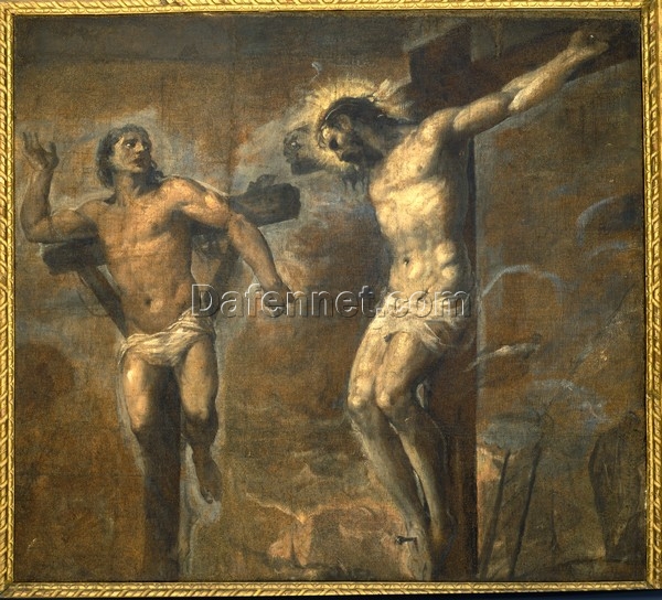 Titian’s Christ and the Good Thief – Mannerist Religious Oil Painting, c.1566