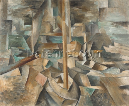 Georges Braque ‘Harbor’ 1909 – Cubist Abstract Landscape Oil Painting Reproduction