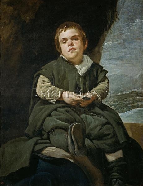Velázquez Baroque Portrait of Don Francisco Lezcano – ‘El Niño de Vallecas’ Oil Painting Reproduction