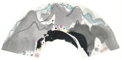 Huangshan Renzi Waterfall Inspired Original Oil Painting – Large Canvas Wall Art for Modern Home Décor