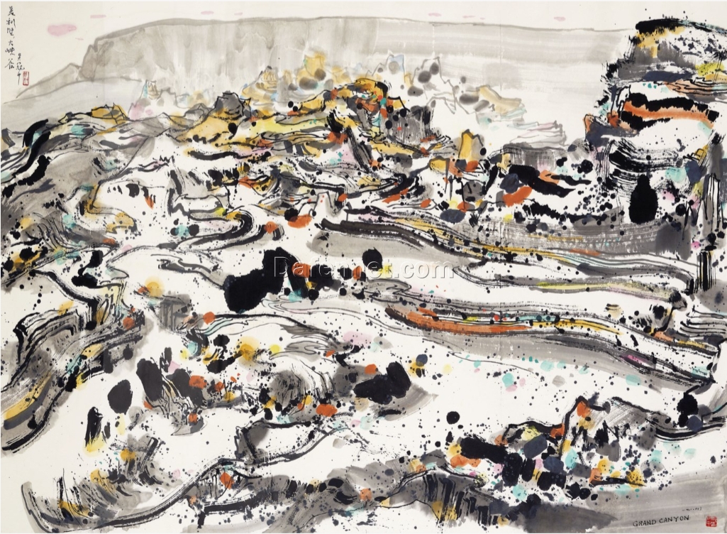 Grand Canyon USA by Wu Guanzhong – Custom Oil Painting for Hotel Lobby and Commercial Spaces
