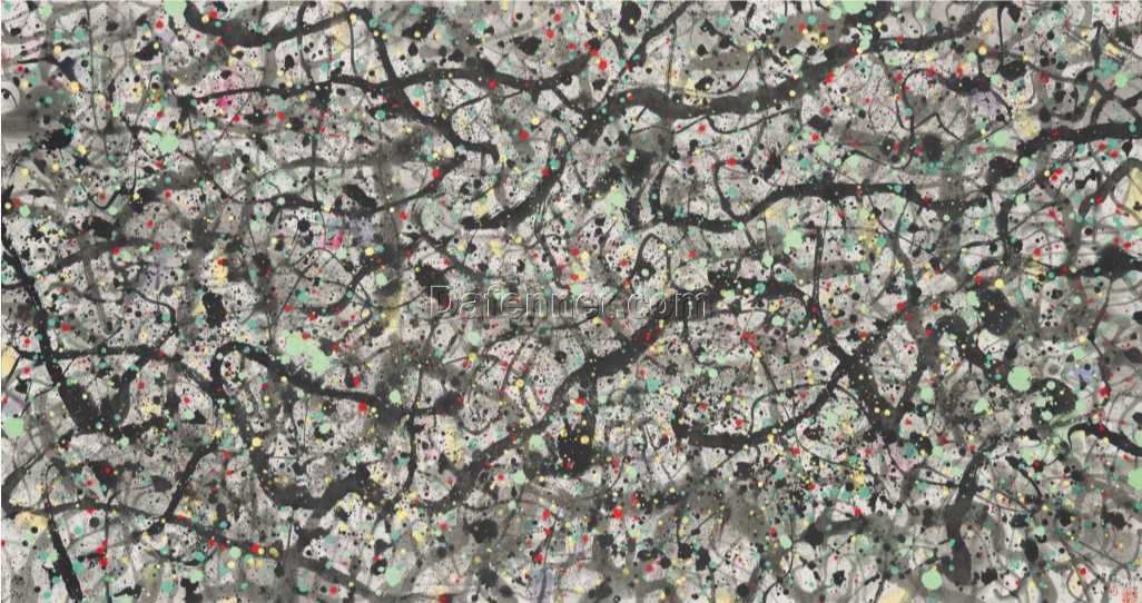 Wild Vines and Bright Pearls by Wu Guanzhong – Custom Oil Painting for Hotel Lobby and Commercial Spaces