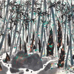 Bamboo Landscape by Wu Guanzhong - Large Canvas Oil Painting for Hotel & Office Interiors
