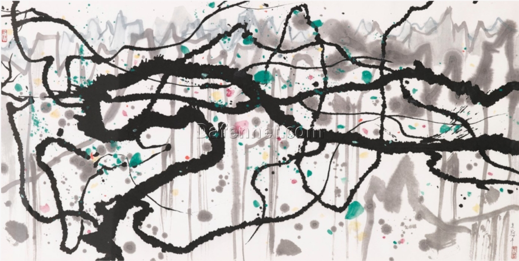 Pine Soul by Wu Guanzhong – Custom Hand-Painted Canvas in Framed Style, East Asian Art for Wall Decor