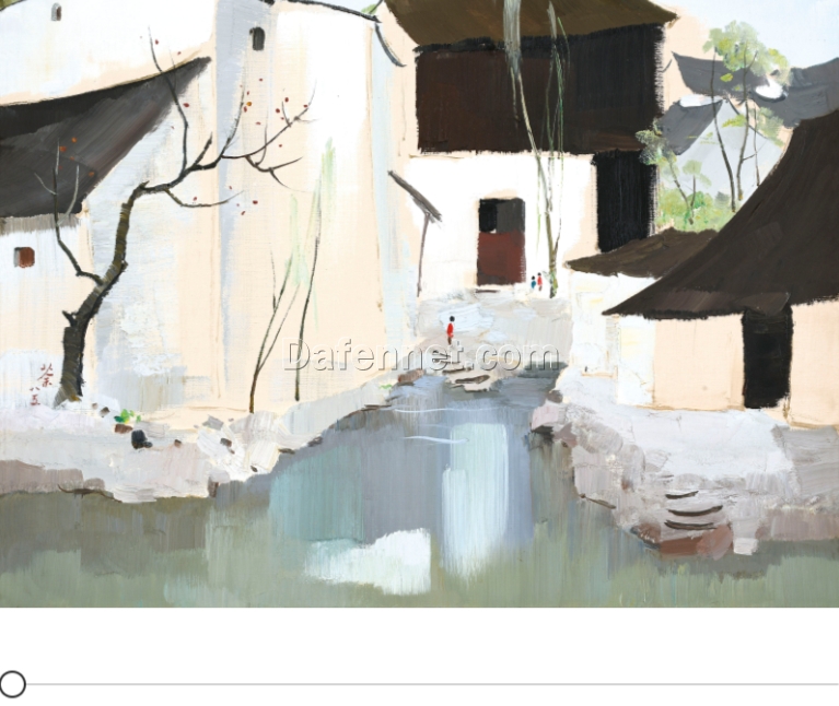 Wu Guanzhong Homeland of Lu Xun – Chinese Contemporary Oil Painting on Canvas for Wall Décor