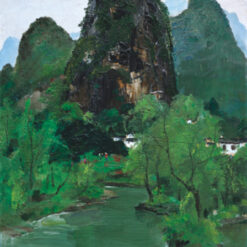 Modern Chinese Ink Landscape – Li River by Wu Guanzhong, Oversized Canvas Painting for Decor