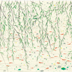 Willows and Fish – Wu Guanzhong Inspired Abstract Nature Painting on Canvas (1996)