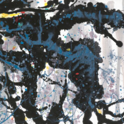 Wu Guanzhong Style Tree Roots Painting – Oversized Abstract Nature Art for Walls