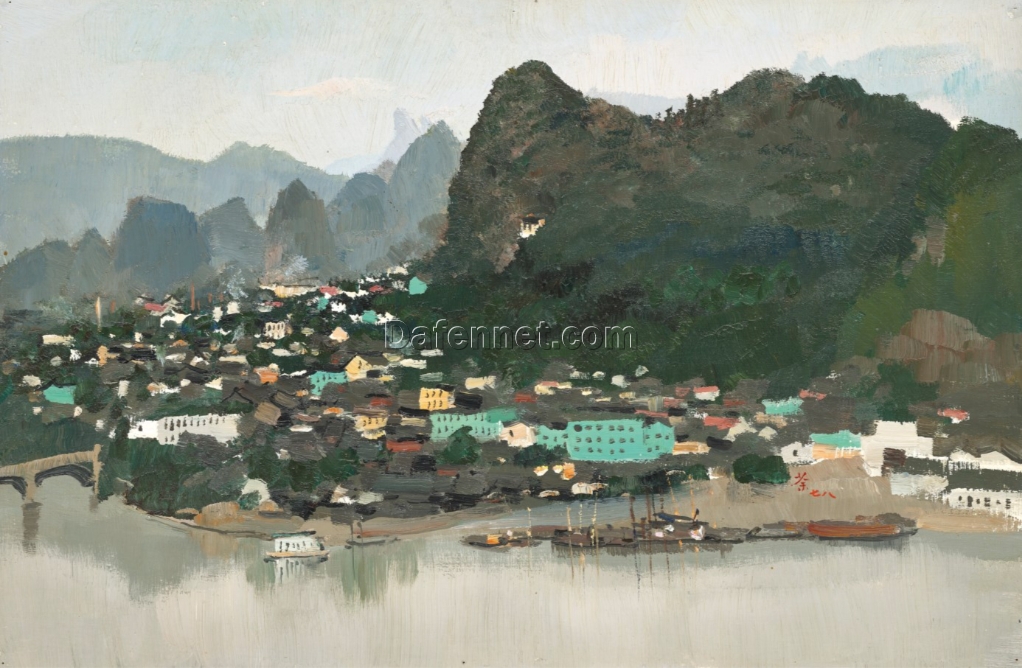 Sunrise in Guilin – Wu Guanzhong Inspired Chinese Landscape Oil Painting