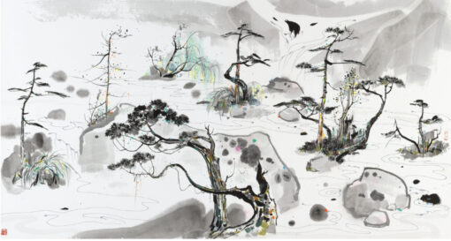 Wu Guanzhong’s Potted Sea – Modern Chinese Abstract Landscape Oil Painting