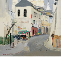 Montmartre, Paris No. 5” Inspired by Wu Guanzhong – Abstract Paris Cityscape Oil Painting on Canvas