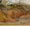 Chinese Autumn Abstract Wall Art – Wu Guanzhong Style Nature Painting for Modern Interiors