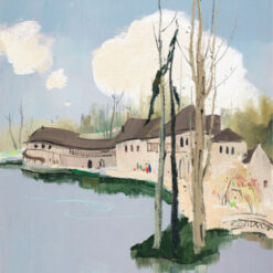 Versailles Queen’s Residence – Wu Guanzhong Style Abstract Oil Painting for Luxury Wall Art Décor