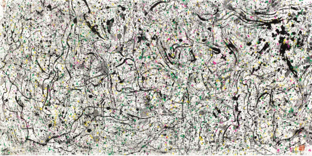 Wu Guanzhong Inspired Abstract Painting – ‘Passing Time’ Modern Wall Art for Home and Hotel Décor