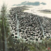 Coastal Serenity – Handcrafted Wu Guanzhong Seaside Town Painting, Custom Oil on Canvas from DaFen Studio