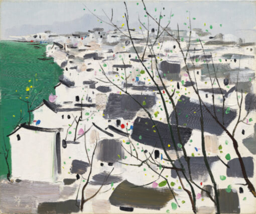 Binhjiang City, Fuyang by Wu Guanzhong – Hand-Painted Oil Painting on Canvas, DaFen Village Custom Art