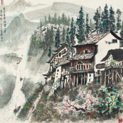 Wu Guanzhong Inspired Spring in Dong Village – Custom Oil Painting for Living Room or Hotel Decor