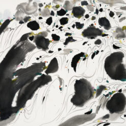 Custom Large Abstract Oil Painting – Inspired by Wu Guanzhong’s 'Old Longing for the Rapids' – Modern Chinese Wall Art