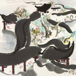 Wu Guanzhong Fish Joy - Custom Oil Painting from DaFen Village Studio