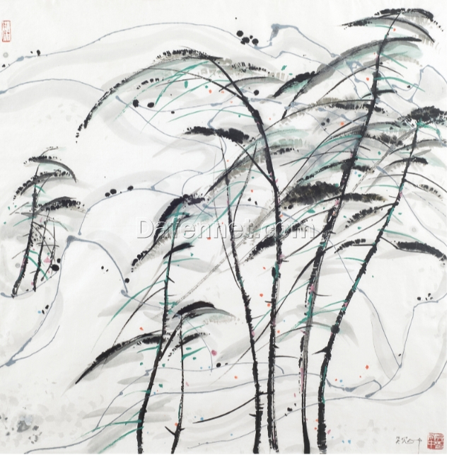 Pine Melody by Wu Guanzhong – Unique Chinese Oil Painting for Home and Hotel Decor
