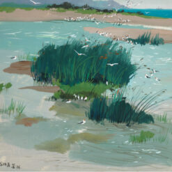 Wu Guanzhong Dragon Beard Island – Exclusive Oil Painting for Hotels and Luxury Homes