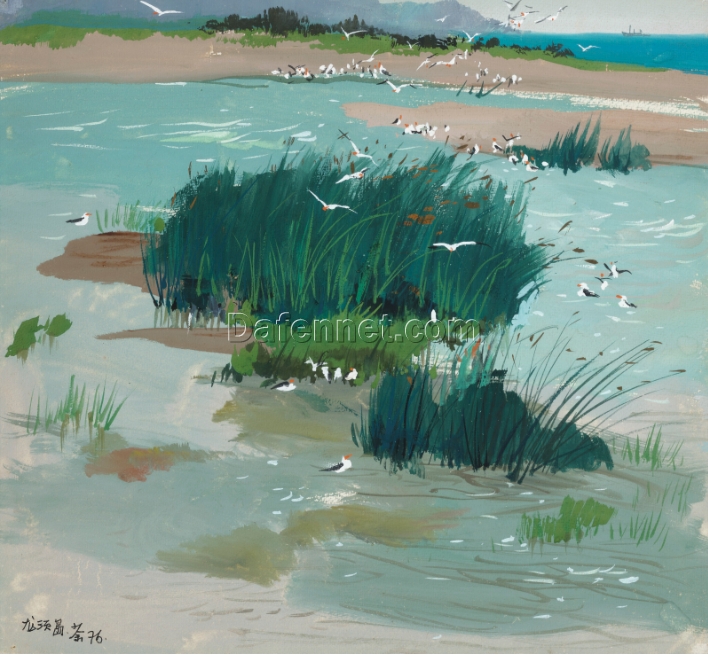 Wu Guanzhong Dragon Beard Island – Exclusive Oil Painting for Hotels and Luxury Homes