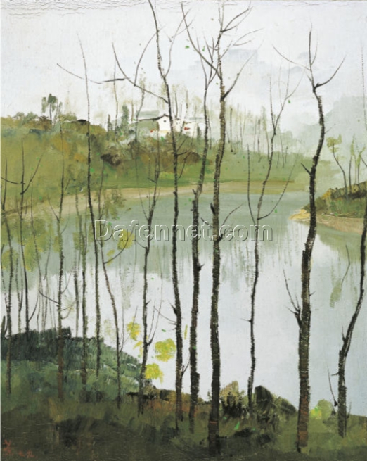 Wu Guanzhong Oil Painting – Scenic Landscape of the Yangtze River | Custom Oil Painting for Home & Hotel Décor