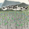 Wu Guanzhong 'Mountain Village' – Elegant Chinese Landscape Oil Painting for Hotel & Home Interior