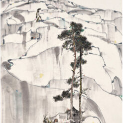 Modern Chinese Ink-Inspired Mountain Painting – Wu Guanzhong ‘Beiwudang’ Scenic Landscape by DaFen Artists