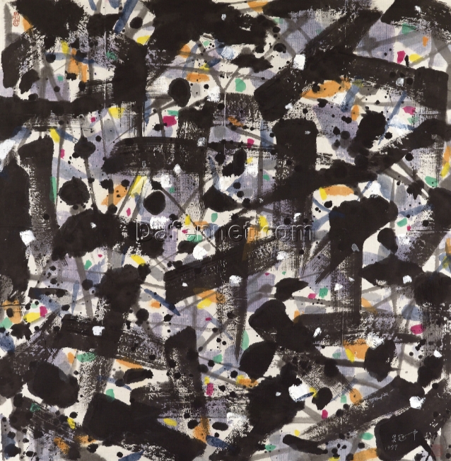 Wu Guanzhong Art Reproduction on Canvas – Elegant Chinese Contemporary Oil Painting for Living Room or Hotel Lobby