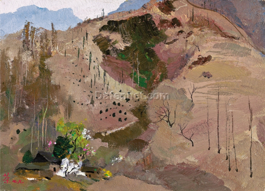 Custom Wu Guanzhong Inspired Ink & Oil Painting on Canvas – Abstract Asian Art for Hotels and Home Design