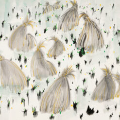Wu Guanzhong ‘Rice Field’ Hand-Painted Landscape – Modern Chinese Art for Elegant Interiors