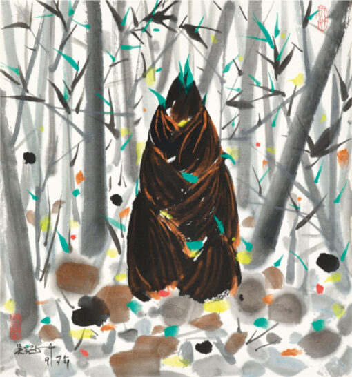 Spring Bamboo Shoots by Wu Guanzhong – Large Oil Painting for Hotel & Home Wall Art