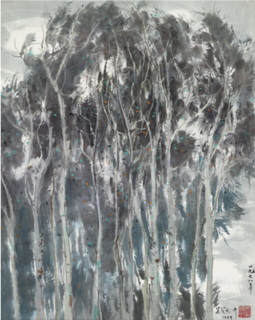 Yunnan Forest Custom Oil Painting – Wu Guanzhong Style Chinese Landscape Wall Art by DaFen Studio