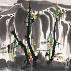 Wu Guanzhong’s Waterfall – Stunning Chinese Landscape Oil Painting for Home & Hotel Decor