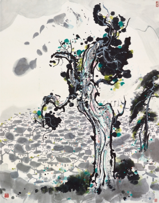 Wu Guanzhong “Yulong Mountain Town” – Custom Oil Painting for Tranquil Spaces