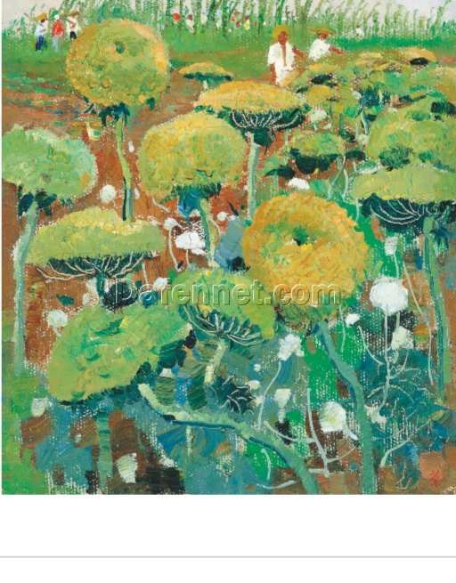 Carrot Flowers” by Wu Guanzhong – Custom Oil Painting for Modern Art Lovers