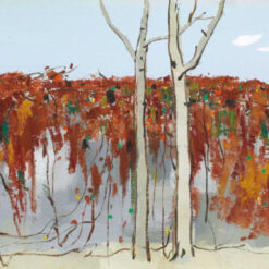 Wu Guanzhong 'Autumn on the Wall' – Beautiful Fall Landscape Oil Painting for Home & Hotel Décor
