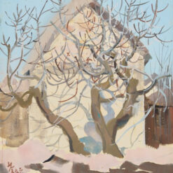 Fig Tree in Winter – Wu Guanzhong Inspired Chinese Landscape Oil Painting | DaFen Studio Custom Wall Art