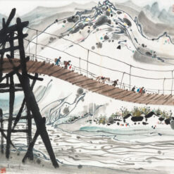 Custom Oil Painting of Wu Guanzhong’s Yunnan Landscape – Modern Chinese Wall Art from DaFen Village Studio