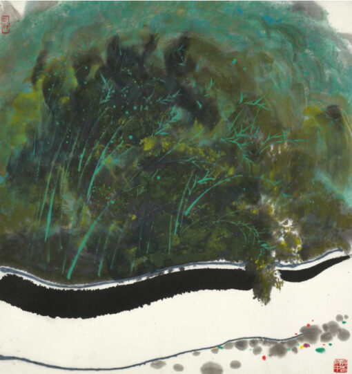 Wu Guanzhong-Inspired Bamboo Forest Oil Painting – Large-Scale Art for Modern Living & Hotel Décor