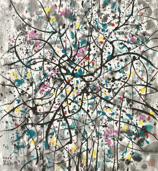 Wu Guanzhong Inspired Custom Oil Painting – Chinese Contemporary Art for Hotel Lobby or Gallery Wall