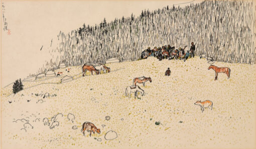Pastoral Song by Wu Guanzhong: Elegant Watercolor Artwork for Home & Hotel Décor