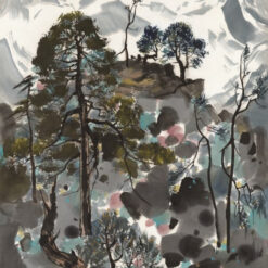 Wu Guanzhong’s Village by the River – Custom Oil Painting for Upscale Home & Hotel Spaces
