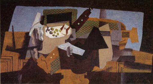 A Black Pedestal” by Georges Braque – Cubist Still Life – Handmade Oil Painting