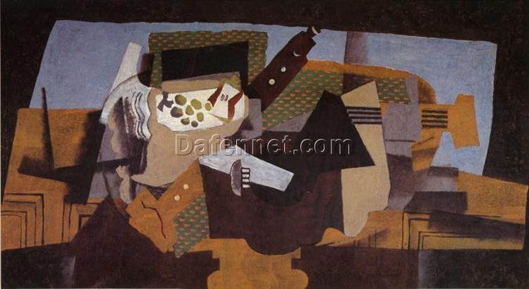 A Black Pedestal” by Georges Braque – Cubist Still Life – Handmade Oil Painting