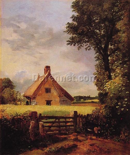 John Constable A Cottage in a Cornfield – 1817 Romantic Oil Landscape Painting