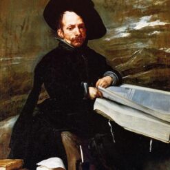 A Dwarf Holding a Tome in His Lap by Velazquez – Baroque Oil Reproduction (c.1645)
